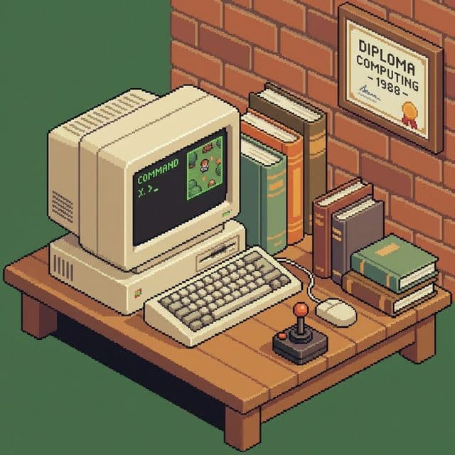 Retro Pixel Art PC - Education Theme