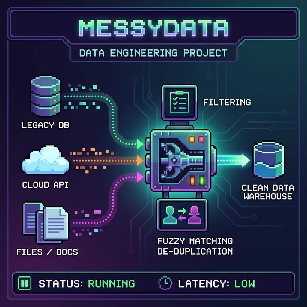 Project Thumbnail: MessyData - Resilient multi-source ETL pipeline and fuzzy matc...